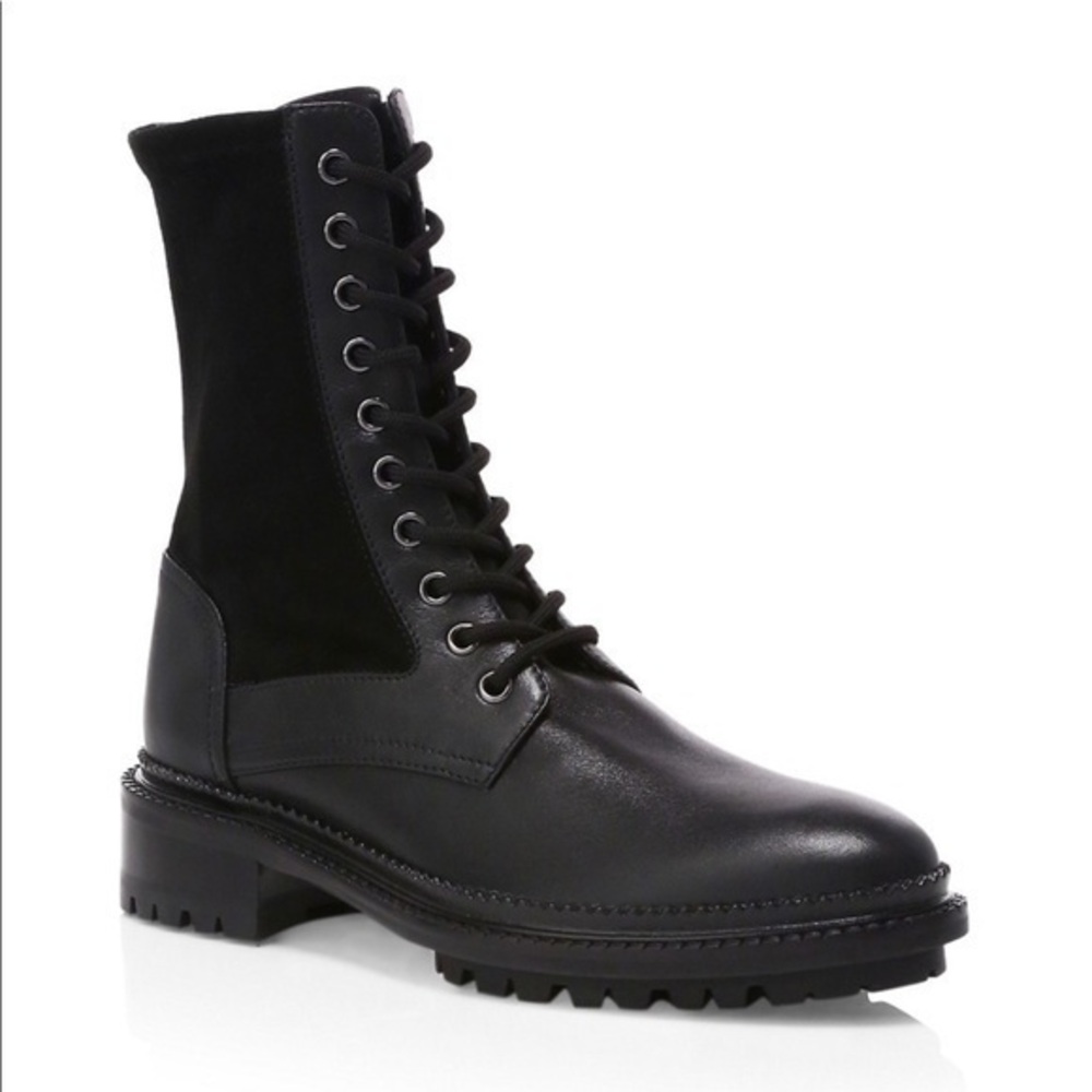 NIB Aquatalia Orianna Leather & Suede Combat Boots